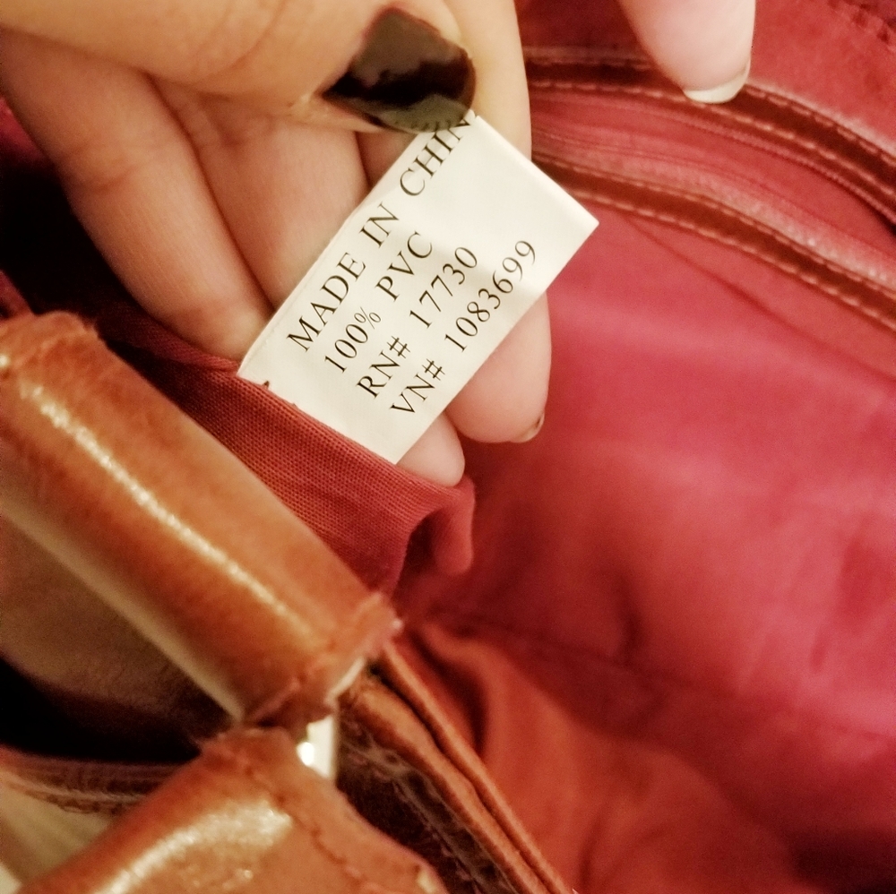 3/$18 Red PVC Handbag - Picture 4 of 5